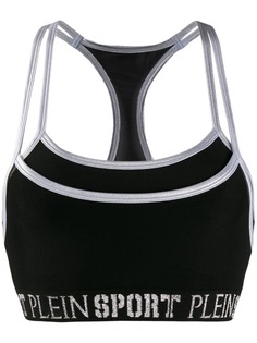 Plein Sport спортивный бюстгальтер с логотипом