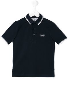Boss Kids футболка-поло с вышитым логотипом