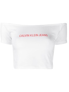 Calvin Klein Jeans топ Bardot с логотипом