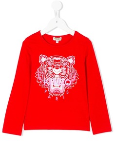 Kenzo Kids футболка с длинными рукавами с принтом тигра
