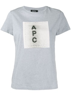 A.P.C. футболка с контрастным логотипом