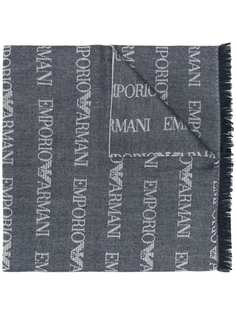 Emporio Armani длинный шарф с логотипом
