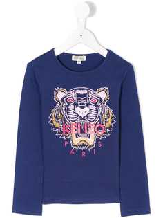 Kenzo Kids топ с принтом Tiger