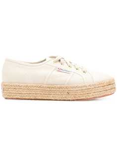 Superga кеды на толстой плетеной подошве