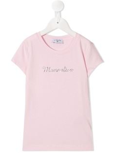 Monnalisa футболка с декорированным логотипом