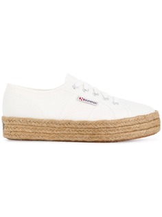 Superga кеды на платформе с плетеной подошвой