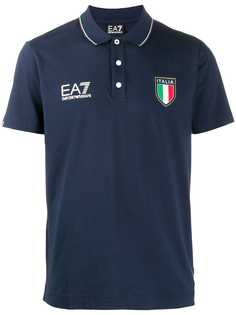 Ea7 Emporio Armani рубашка-поло с принтом