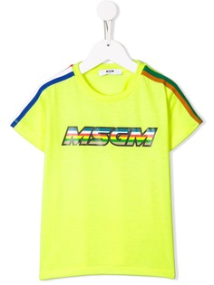 Msgm Kids полосатая футболка с логотипом