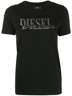 Diesel футболка с логотипом металлик