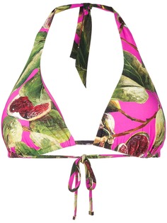 Dolce & Gabbana printed triangle bikini top