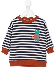 Bobo Choses logo print striped sweater