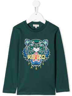 Kenzo Kids топ с вышивкой и логотипом