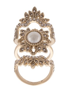Marchesa Notte crystal embellished finger ring