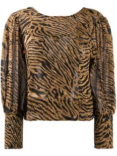 Ganni tiger print blouse