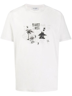 Saint Laurent футболка с графичным принтом