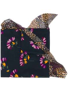Twin-Set шарф с контрастным цветочным принтом и оборками