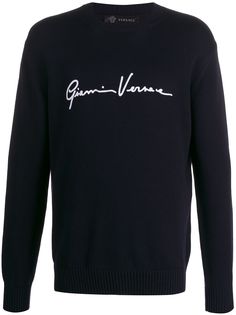 Versace джемпер с вышитым логотипом