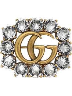 Gucci брошь с логотипом GG