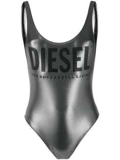 Diesel купальник с эффектом металлик и логотипом