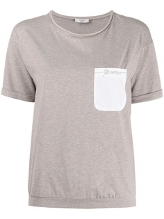 Peserico футболка с нагрудным карманом и цепочкой