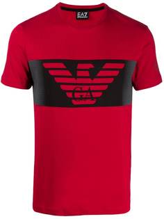 Ea7 Emporio Armani logo print colour block T-shirt