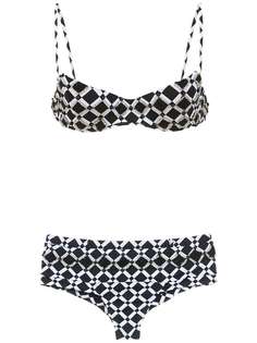 Amir Slama embroidered printed bikini set