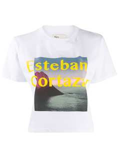 Esteban Cortazar укороченная футболка с принтом