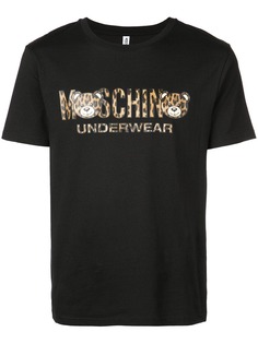 Moschino футболка с леопардовым логотипом