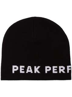 Peak Performance шапка бини вязки интарсия с логотипом