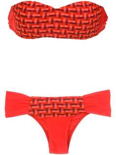 Amir Slama woven bandeau bikini set