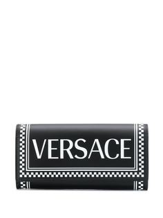 Versace кошелек в клетку с логотипом