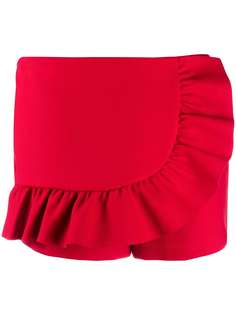 Red Valentino frilled short shorts
