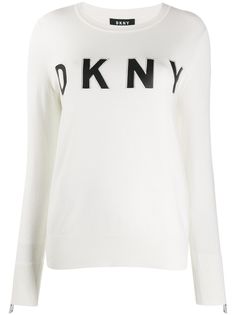 DKNY свитер тонкой вязки с логотипом