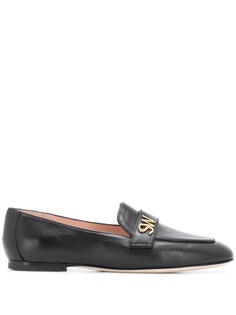 Stuart Weitzman embosse logo loafers