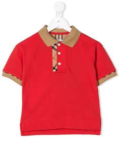 Burberry Kids signature check placket polo top