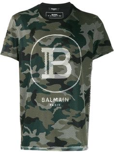 Balmain camouflage mesh T-shirt