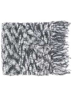 Snobby Sheep fringe-trimmed knitted scarf