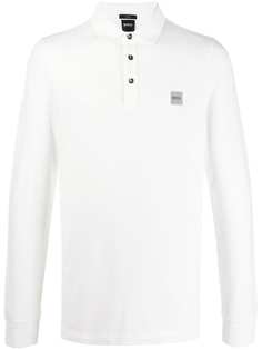 Boss Hugo Boss рубашка-поло с длинными рукавами и логотипом