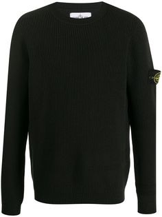 Stone Island свитер в рубчик с логотипом