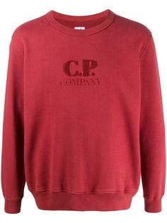 CP Company textured logo relaxed-fit sweatshirt