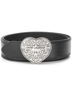 Saint Laurent ремень с пряжкой-сердцем в барочном стиле