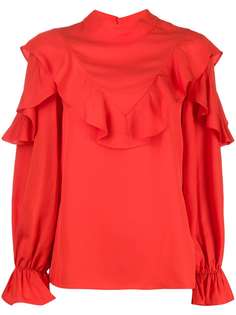 Jovonna Pouf ruffle-trimmed blouse