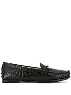 Tods лоферы с тиснением под кожу крокодила Tod`S