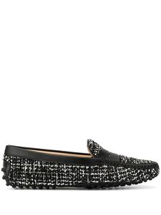 Tods твидовые мокасины Gommino Tod`S