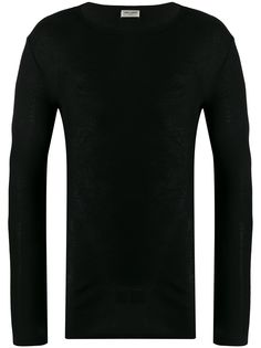 Saint Laurent футболка в рубчик с длинными рукавами