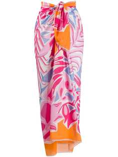 Emilio Pucci юбка с абстрактным принтом и узлом на талии