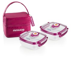 Термосумка с 2 контейнерами Miniland Pack-2-Go HermifFresh, цвет: розовый