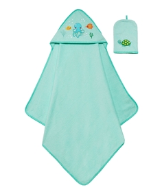Полотенце с капюшоном "Осьминог" и рукавичка Mothercare