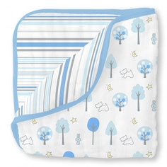 Одеяло муслиновое SwaddleDesigns Luxe Blue Forest, голубой