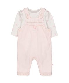 Комбинезон вельветовый и боди в комплекте, розовый Mothercare